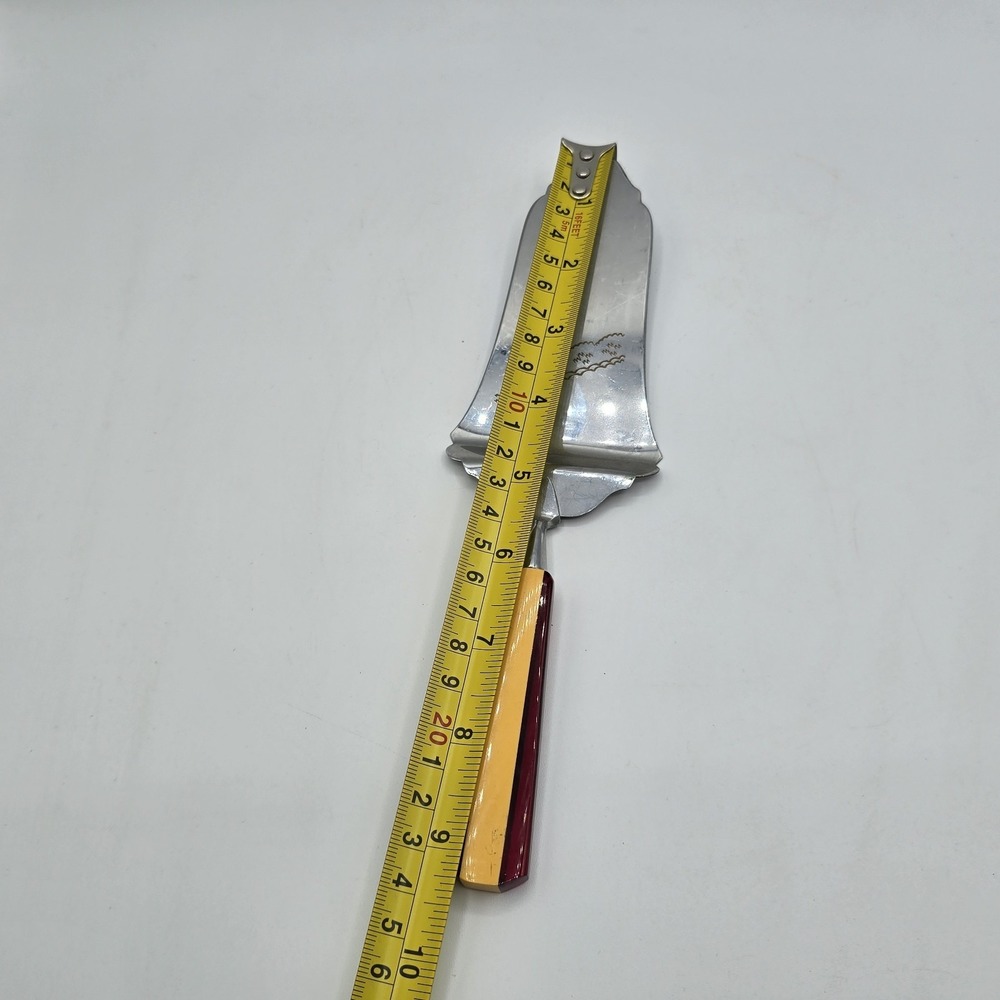 Vintage Red and Yellow Bakelite Handled Cake‎ Pie Server Spatula German Germany - Picture 12 of 12